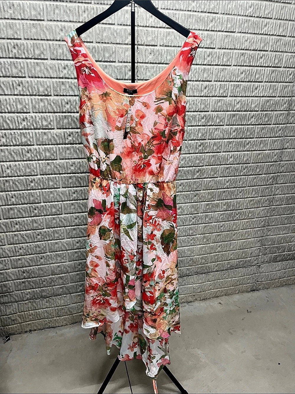 StainMart Floral Midi Dress in Pink & Green Size 18W NWT